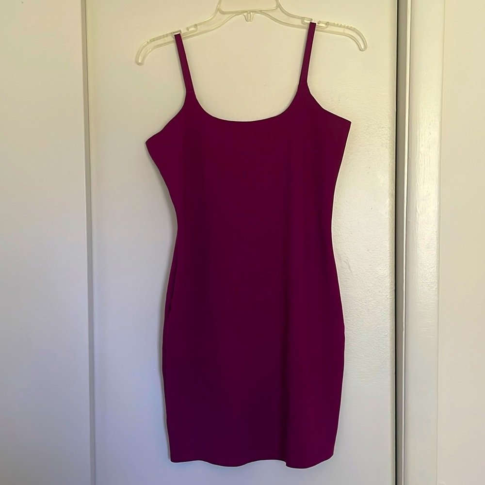 Purple spandex slip dress
